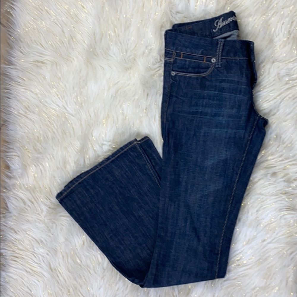 AEO Real Flare Dark Wash Size 0 Regular